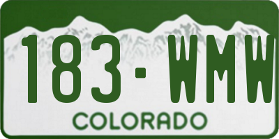 CO license plate 183WMW