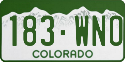 CO license plate 183WNO