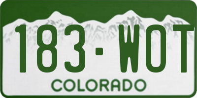CO license plate 183WOT