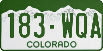 CO license plate 183WQA