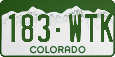 CO license plate 183WTK