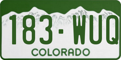 CO license plate 183WUQ