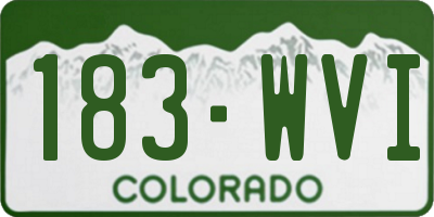 CO license plate 183WVI