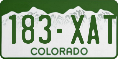 CO license plate 183XAT