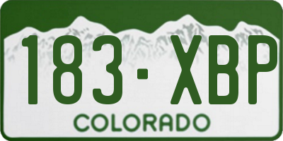 CO license plate 183XBP