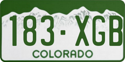 CO license plate 183XGB