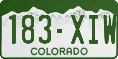 CO license plate 183XIW