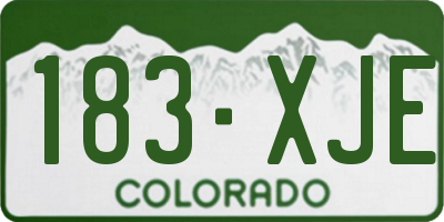 CO license plate 183XJE