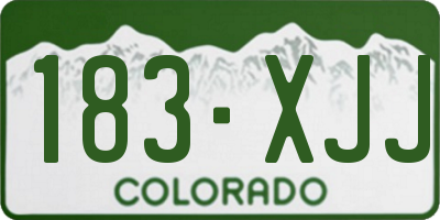 CO license plate 183XJJ