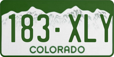 CO license plate 183XLY