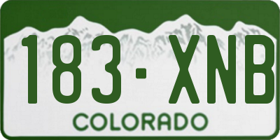 CO license plate 183XNB