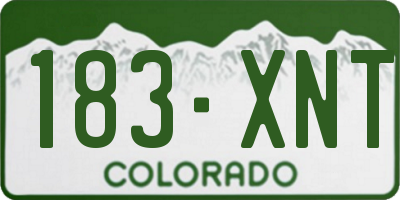 CO license plate 183XNT