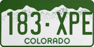 CO license plate 183XPE