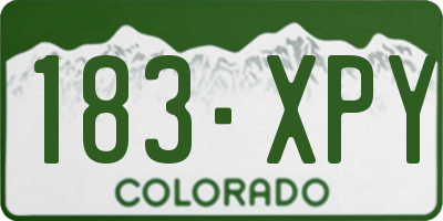 CO license plate 183XPY
