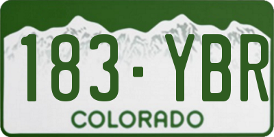 CO license plate 183YBR