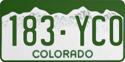 CO license plate 183YCO