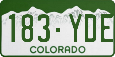 CO license plate 183YDE
