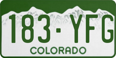 CO license plate 183YFG