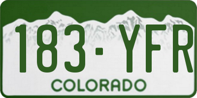 CO license plate 183YFR