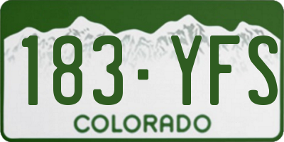 CO license plate 183YFS