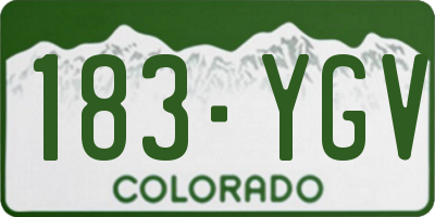 CO license plate 183YGV