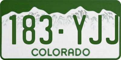 CO license plate 183YJJ