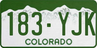 CO license plate 183YJK