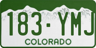 CO license plate 183YMJ