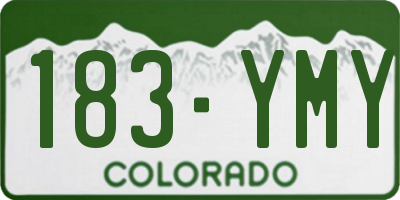 CO license plate 183YMY