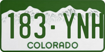 CO license plate 183YNH