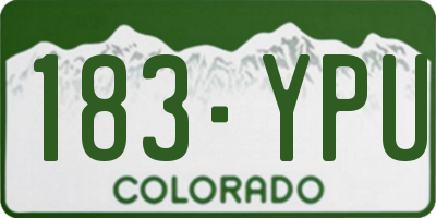 CO license plate 183YPU