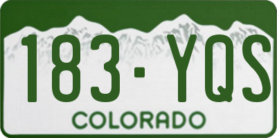 CO license plate 183YQS
