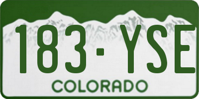 CO license plate 183YSE