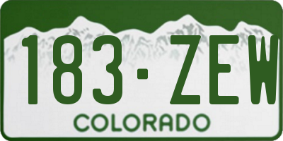 CO license plate 183ZEW