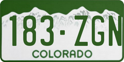 CO license plate 183ZGN