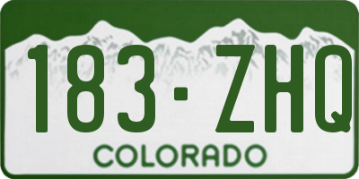 CO license plate 183ZHQ