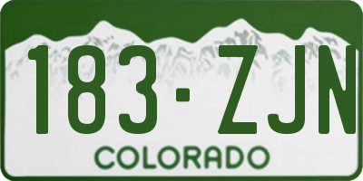 CO license plate 183ZJN