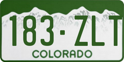 CO license plate 183ZLT