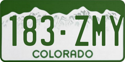 CO license plate 183ZMY