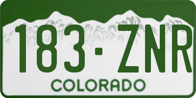 CO license plate 183ZNR