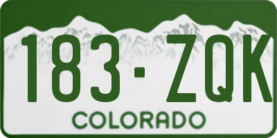 CO license plate 183ZQK