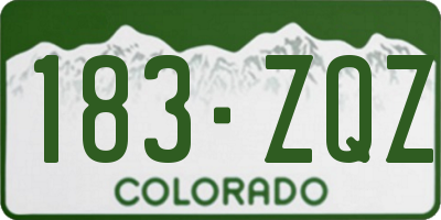 CO license plate 183ZQZ