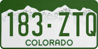 CO license plate 183ZTQ