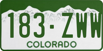 CO license plate 183ZWW
