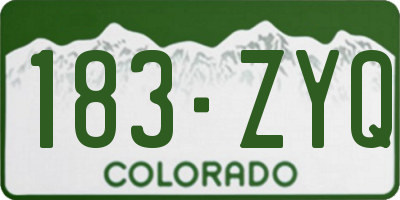 CO license plate 183ZYQ