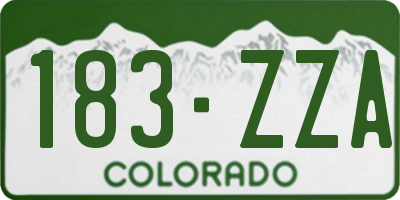 CO license plate 183ZZA