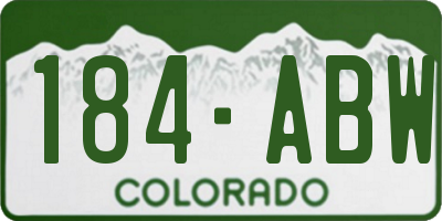 CO license plate 184ABW