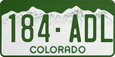 CO license plate 184ADL