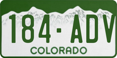 CO license plate 184ADV