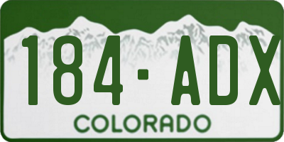 CO license plate 184ADX